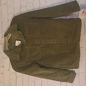 NEW Cat & Jack Olive Green Thick Corduroy Button Fall Jacket Size Medium 8